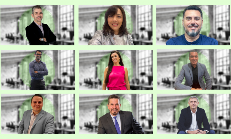 Imagem dos 9 executivos participantes da entravista de tendências de Contact Center