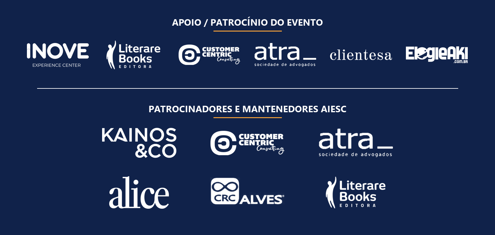Apoio, patrocinadores e mantenedores AIESC